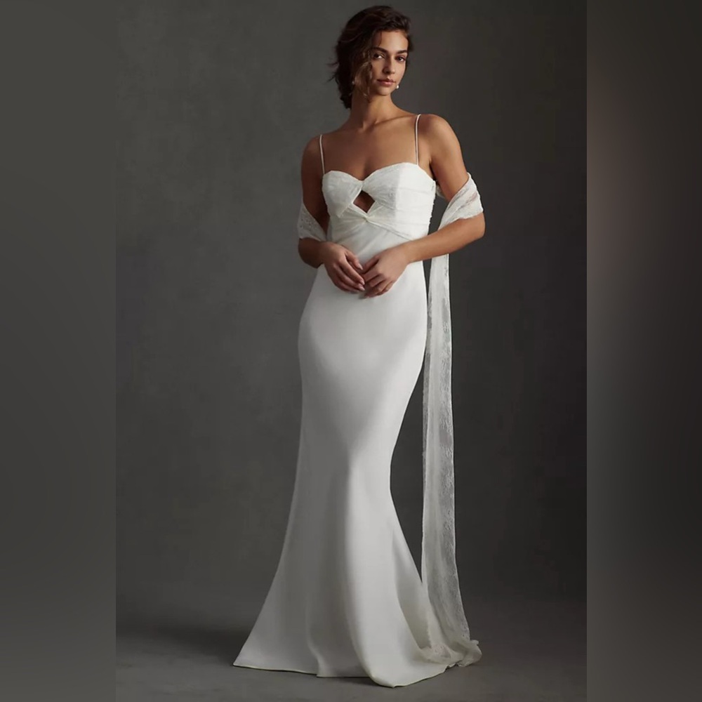 Anthropologie Savannah Miller Emmy Sweetheart Mermaid Wedding Gown - Picture 1 of 8